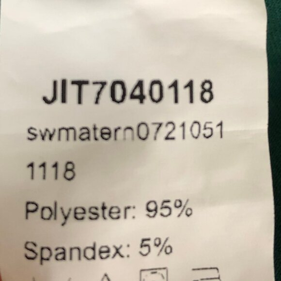 Shein Casual Short Slv Scoop Neck Ruched Sides Poly Blend Top Green Sz 6 NWOT - Picture 10 of 11